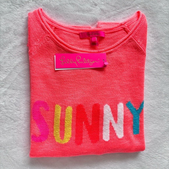 LILLY PULITZER Danette Long Sleeve Papaya Punch "Sunny" Sweater--L - Picture 12 of 14